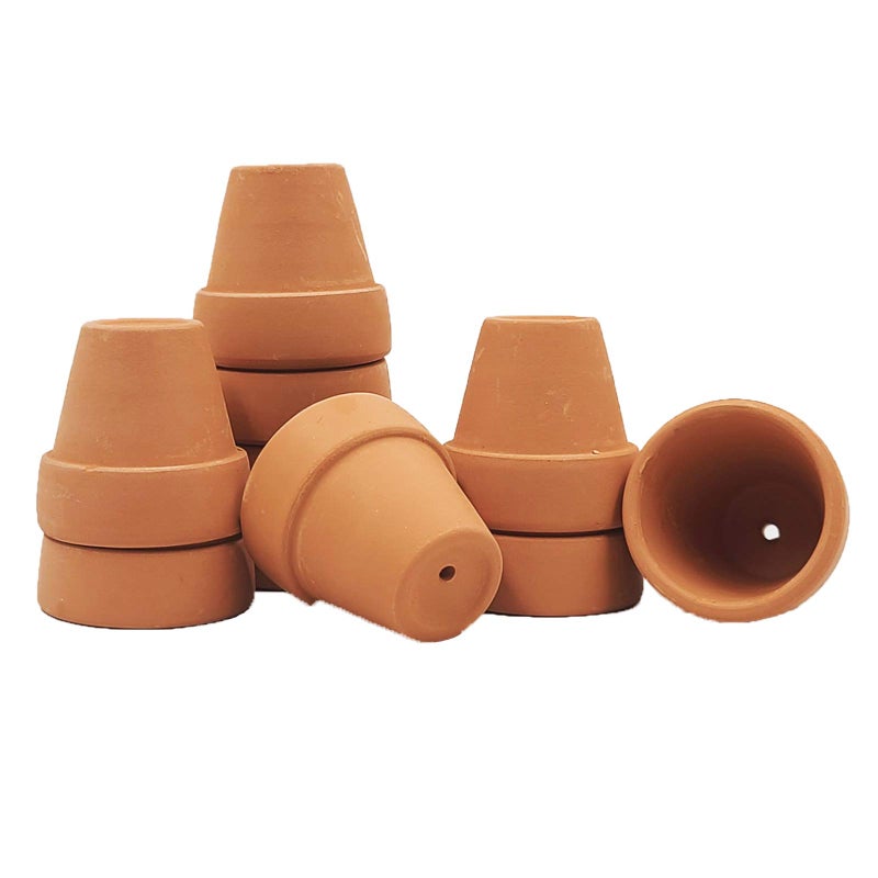 Yishang mini Terracotta Pots with Drainage Holes - 1.5 inches Tiny Clay Nursery Pots for Indoor/Outdoor Mini Plant, DIY Crafts, Wedding Favors(10 Pack) - Image 1